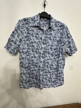 MEN'S HAWAIIAN SHIRT LINEN/COTTON BLEND SIZE XL
